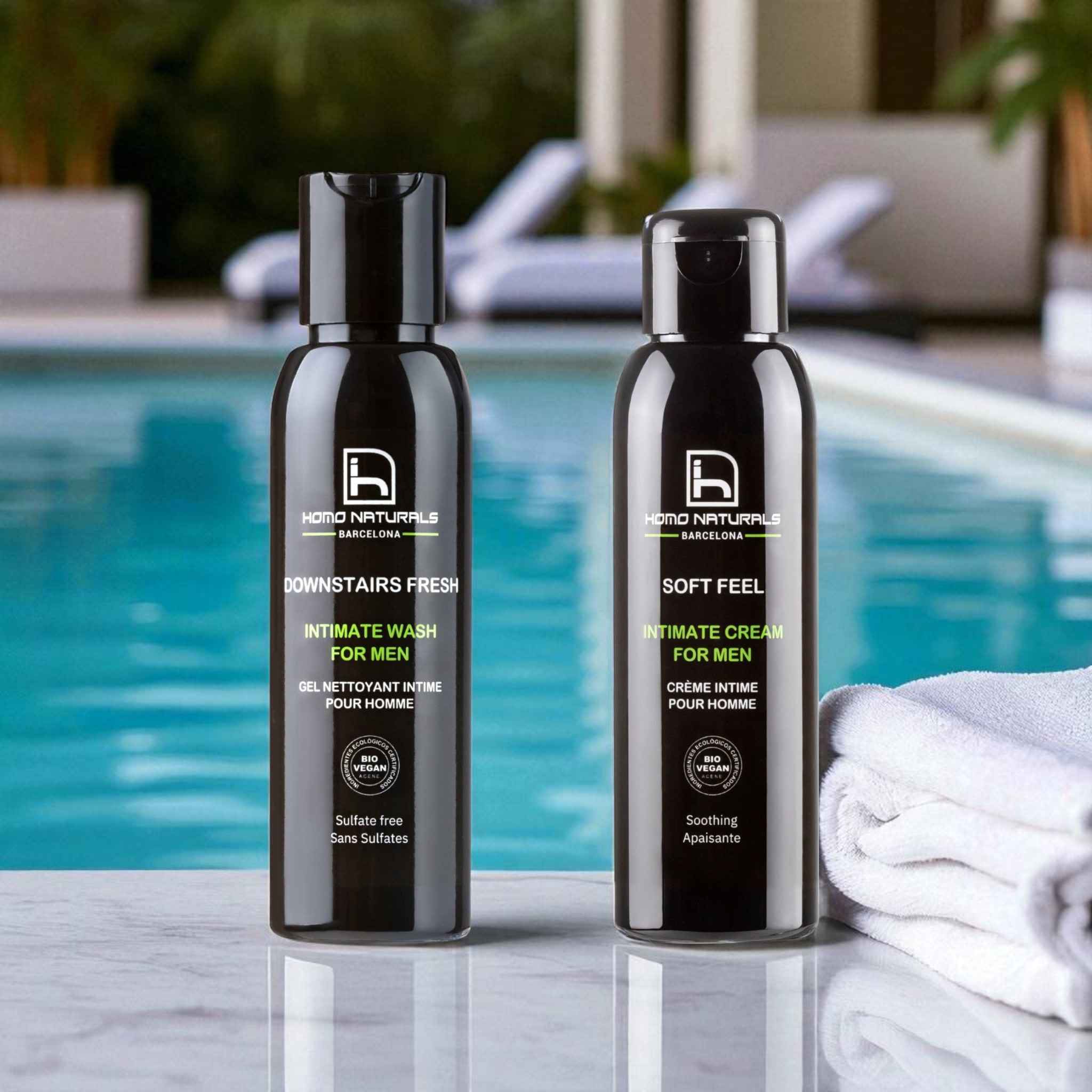 Kit de cuidado íntimo para hombre: jabón íntimo natural y crema íntima calmante. Ideal para malos olores zona íntima hombre.