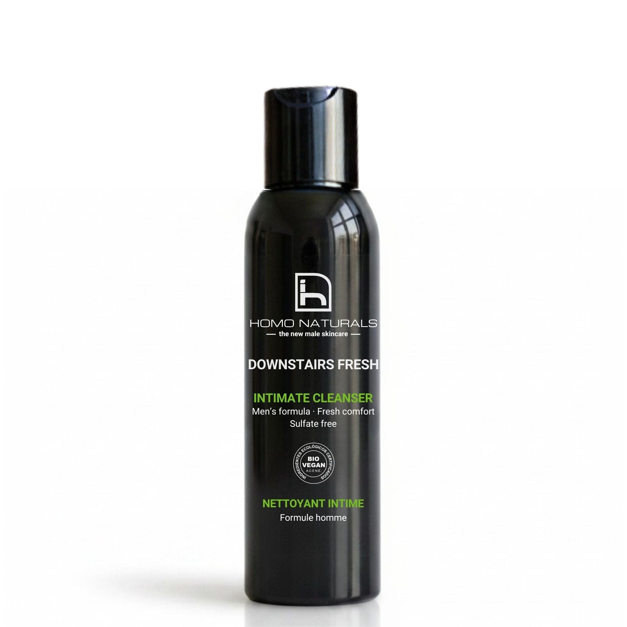Jabón íntimo para hombre sin sulfatos. Ideal para higiene íntima masculina diaria. Natural, sin sulfatos, ecológico y vegano. Controla malos olores y previene irritaciones. Ideal para piel sensible.