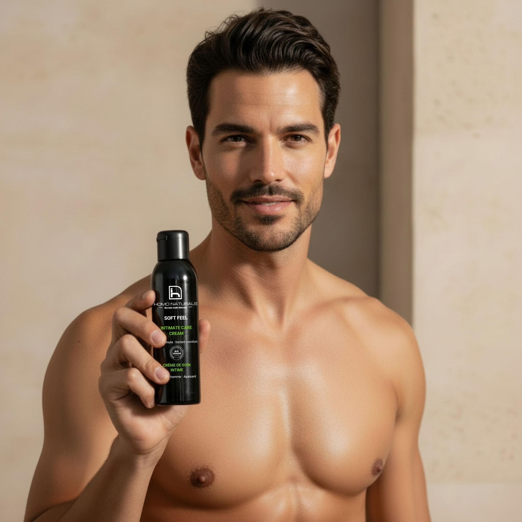 Crema íntima reparadora para hombre, hidratante y calmante para el cuidado íntimo masculino, fórmula natural dermoprotectora ideal para aliviar irritaciones y mantener la piel del hombre sana y protegida.